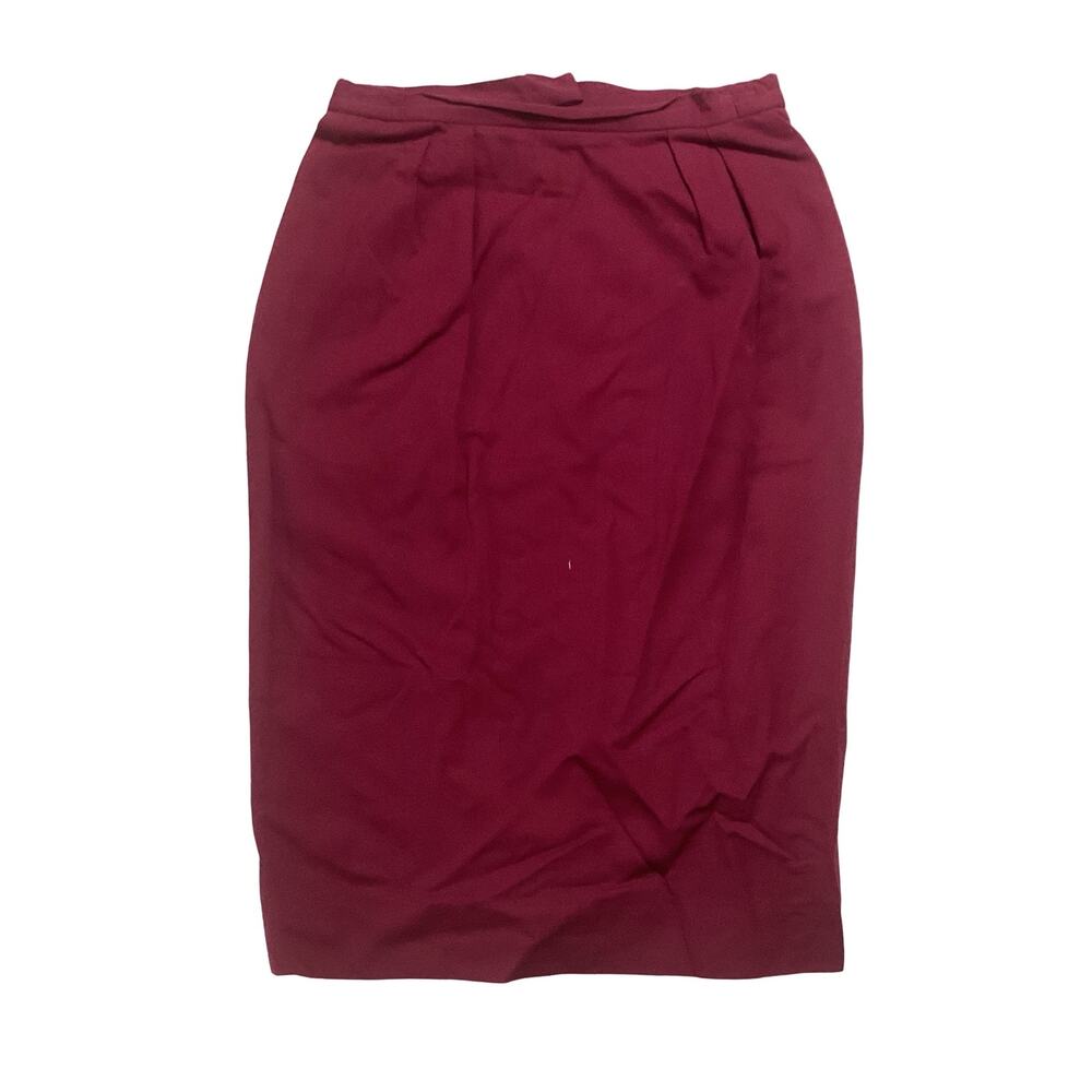 Burgundy Red Midi Pencil Skirt